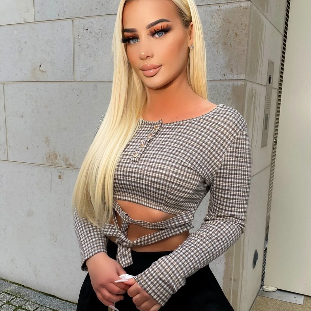 Fashion Nova All Bets Off Plaid Crop Top - Brown/combo